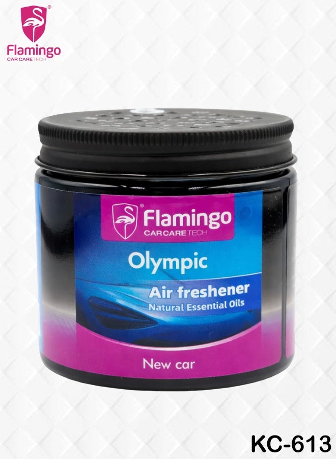Flamingo Olympic Car Air Freshener New Car Scent Gel Odor Eliminator Natural Essential Oils Non-Toxic Spill-Proof Fragrance for Home Office Kitchen Dashboard Cup Holder Long-Lasting Freshness All-Weather Performance Air Purifier KC-613 - Image 1